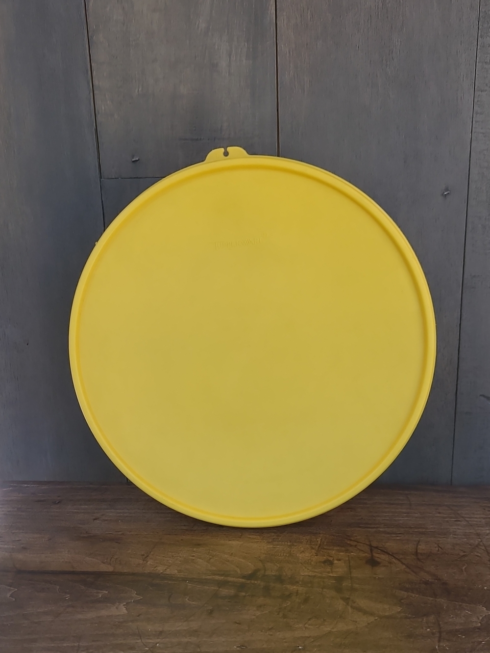 Tupperware Crisper/Storage Bowl in Yellow/Clear Vintage Round Storage Container